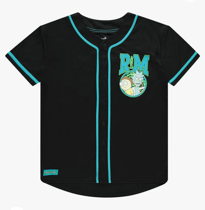 RICK AND MORTY Mens Jersey Mens Baseball Jersey - Rick & Morty Mesh Button Down Jersey