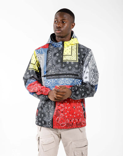 PATCHWORK PRINTED WINDBREAKER