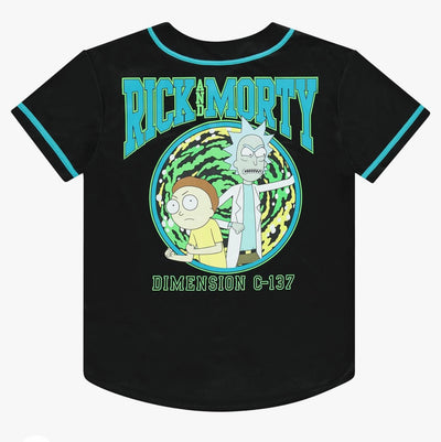 RICK AND MORTY Mens Jersey Mens Baseball Jersey - Rick & Morty Mesh Button Down Jersey