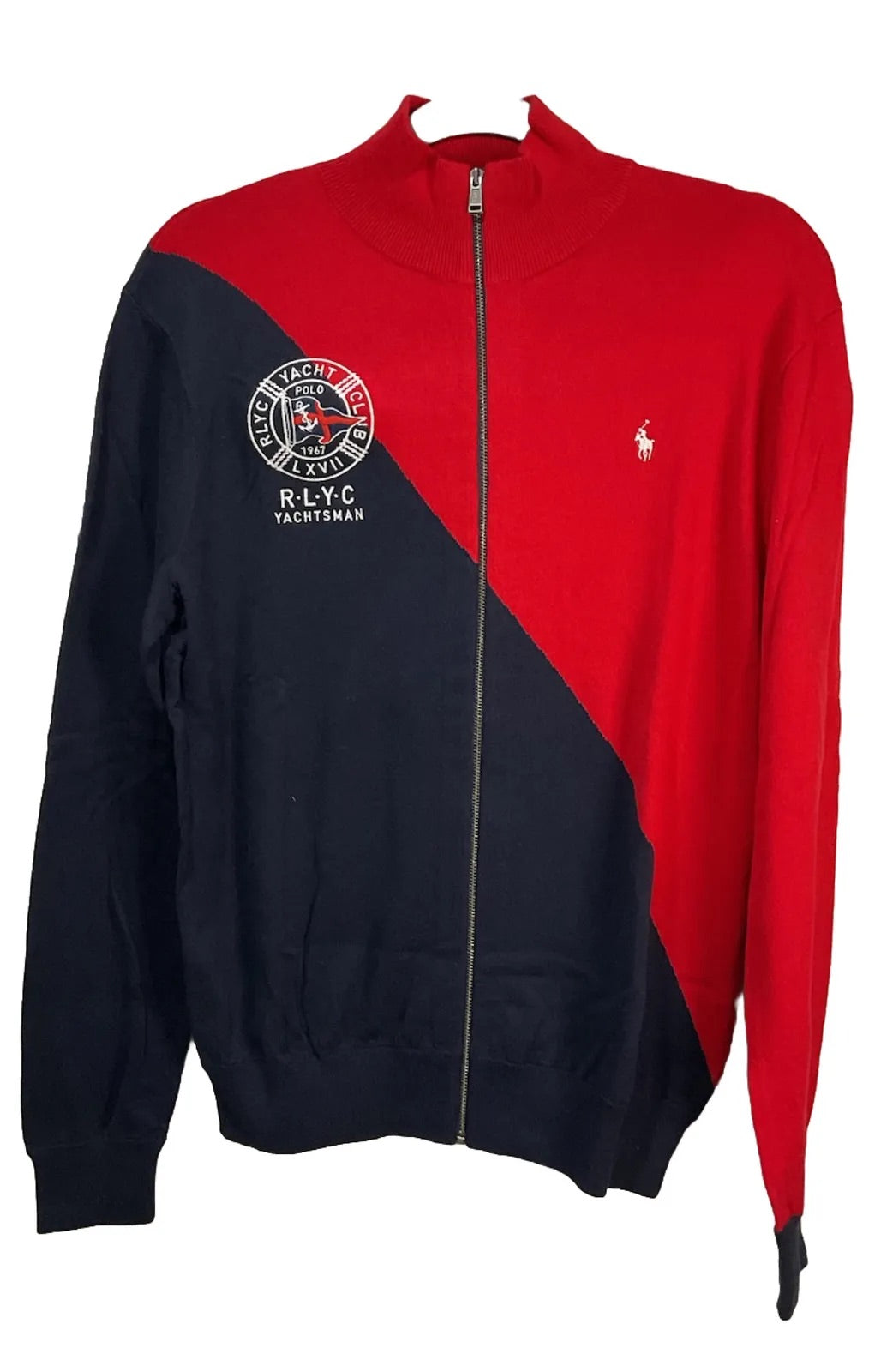 POLO RALPH LAUREN YACHT CLUB FULL ZIP COTTON SWEATER