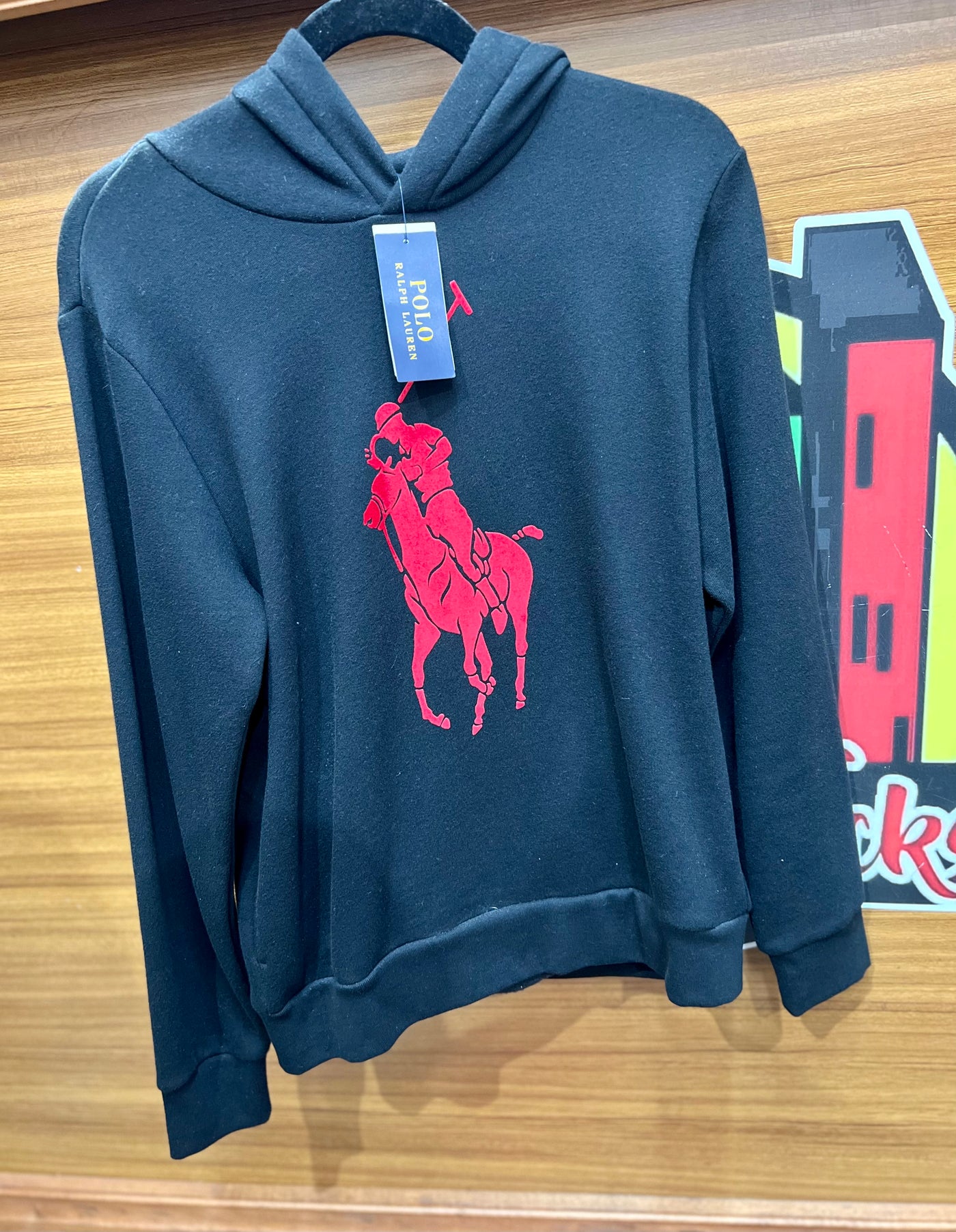 RL Big Pony Black Hoodie