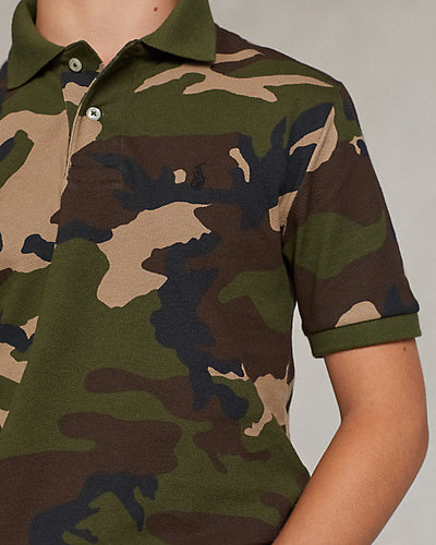 Camo Cotton Mesh Polo Shirt