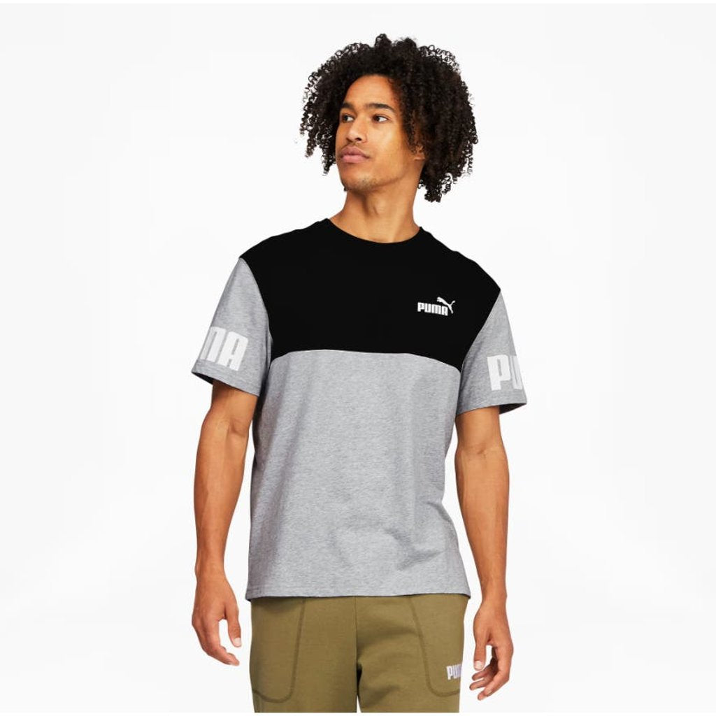 Puma Men's Colorblock Casual T-shirt Black Gray