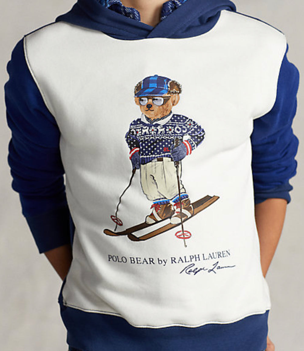 POLO RALPH LAUREN BEAR FLEECE HOODIE NAVY