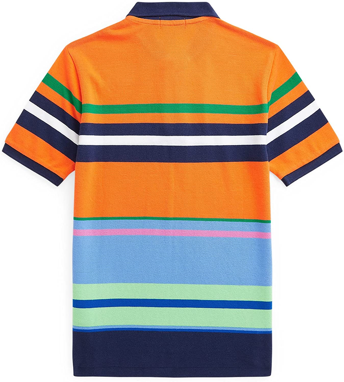 Striped Cotton Mesh Polo Shirt